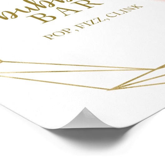 Rosa Blütenblume Blubbly Bar Pop Fizz Clink Zeiche Poster (Ecke)