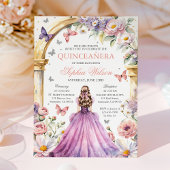 Rosa Blütenblume Quinceanera Einladung