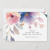 Rosa Blütenblumen Christliche Verse Hochzeit Einladung (Rückseite)