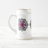 Rosa Blütenblüte Bierglas (Links)