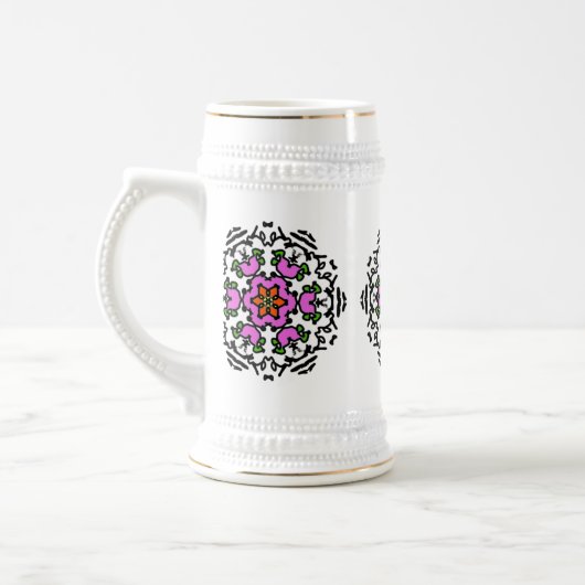 Rosa Blütenblüte Bierglas (Links)