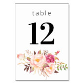 Rosa Blütenblüte Blüte 3- Weiß Tischnummer (Vorderseite)