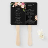 Rosa Blütenblüte Blütenblütenprogramm Schwarz Fächer (Vorne und Hinten)