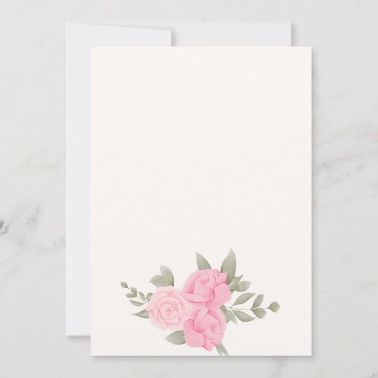 Rosa Blütenblüte Brautparty Einladung (Rückseite)