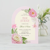 Rosa Blütenblüte  Einladung (Stehend Vorderseite)