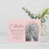 Rosa Blütenblüte Einladung (Stehend Vorderseite)