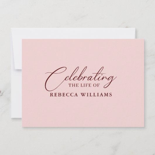 Rosa Blütenblüte Einladung (Rückseite)