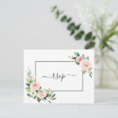 Rosa Blütenblüte Hochzeit RSVP mit Wahlmöglichkeit Einladungspostkarte (Stehend Vorderseite)