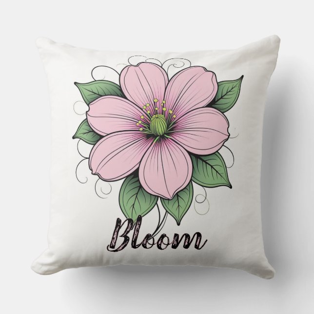 Rosa Blütenblüte Kissen (Vorderseite)