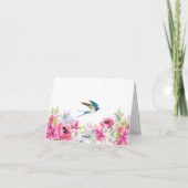 Rosa Blütenblüte künstlerisch Karte (Rückseite)