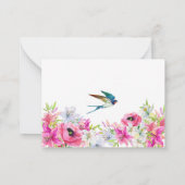 Rosa Blütenblüte künstlerisch Mitteilungskarte (Rückseite)