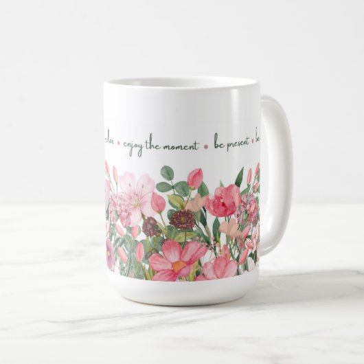 Rosa Blütenblüte Tasse (VorderseiteRechts)