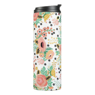 Rosa Blütenblüte Thermosbecher