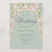 Rosa Blütenblüte Wildblumen Elegante Hochzeit Einladung (Vorderseite)