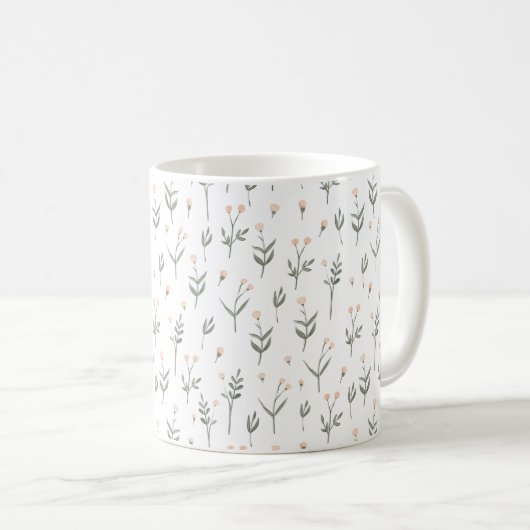 Rosa Blütenblüte Wildblumen Hütte Kaffeetasse (VorderseiteRechts)
