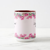 Rosa Blütenblüten Zweifarbige Tasse (Mittel)