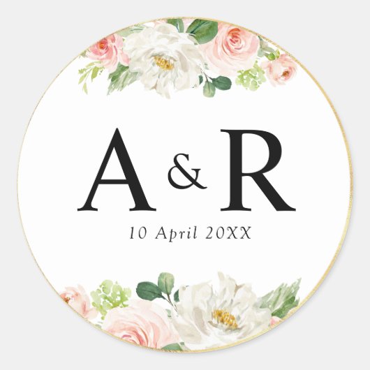 Rosa Blütenblütenaufkleber Runder Aufkleber (Vorderseite)