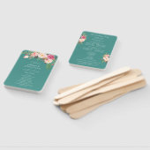 Rosa Blütenblütenblume Hochzeitsprogramm Türkis Fächer (Non-assembled)