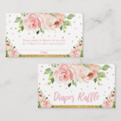 Rosa Blütenblütendusche Girl Diaper Raffel Begleitkarte (Vorne/Hinten)