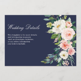 Rosa Blütenblütenkarte Einladung