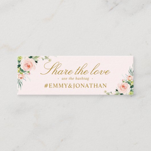 Rosa Blütenblütenkarte Mini Visitenkarte (Vorderseite)