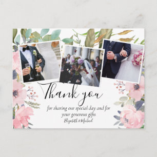 Rosa Blütenblütensaft Grüne Hochzeit Postkarte