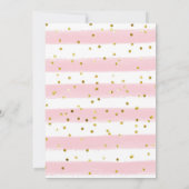Rosa Blütenblütensprinkle Dusche Einladung (Rückseite)