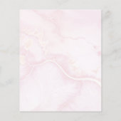 Rosa Blütenblütenspülung Bingokarte (Rückseite)