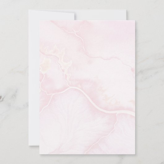 Rosa Blütenblütenspülung Bingokarte Einladung (Rückseite)