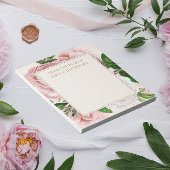 Rosa Blütencreme aus dem Schreibtisch Notizblock