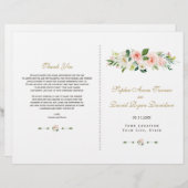 Rosa Blütencreme-Hochzeitsprogramm (Vorne/Hinten)