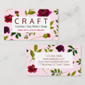 Rosa Blütencreme und Sojabohnen Visitenkarte (Vorne/Hinten)