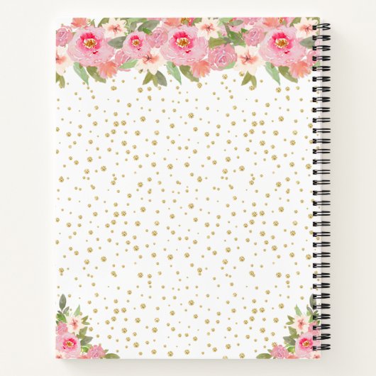 Rosa Blütendarmdruckerin 16 . Geburtstag Notizblock (Rückseite)