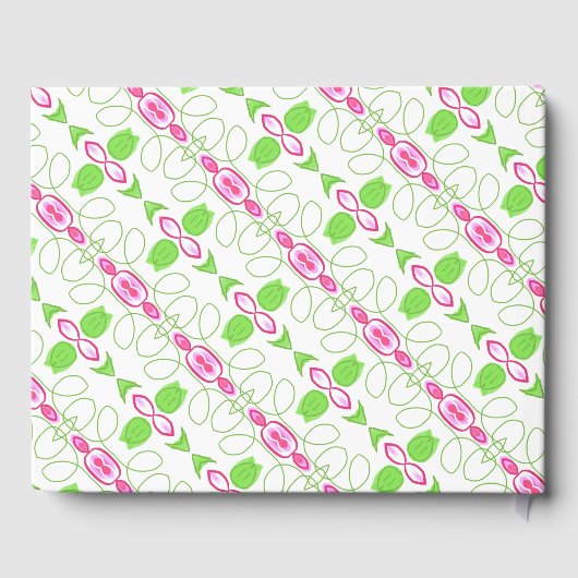 Rosa Blütendekoration Gästebuch (Rückseite)