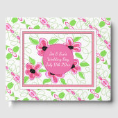 Rosa Blütendekoration Gästebuch (Vorderseite)