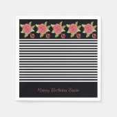 Rosa Blütendekoration Serviette (Vorderseite)