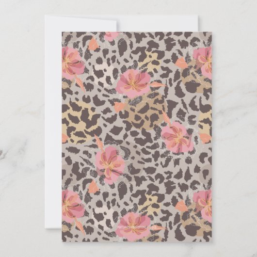 Rosa Blütendrucke Hochzeit speichern Sie das Datum Save The Date (Rückseite)