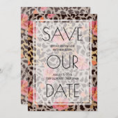 Rosa Blütendrucke Hochzeit speichern Sie das Datum Save The Date (Vorne/Hinten)