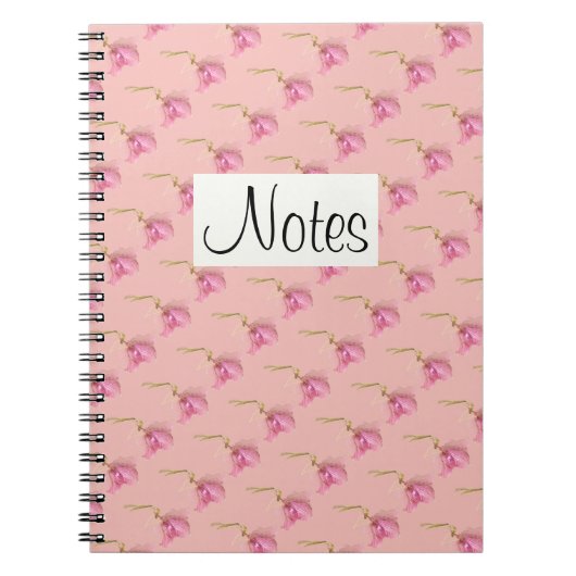 Rosa Blütendruckhellebore auf Rosa Notizblock (Vorderseite)