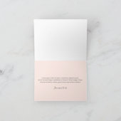 Rosa Blütendusche Boho Pampas Chic Baby Girl Dankeskarte (Innenseite)