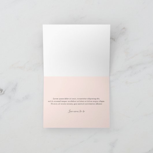 Rosa Blütendusche Boho Pampas Chic Baby Girl Dankeskarte (Innenseite)