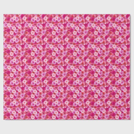 Rosa Blütendusche Geburtstagssehen Geschenkpapier (Flach)