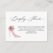 Rosa Blütendusche mit hohen Absätzen Begleitkarte (Vorderseite)