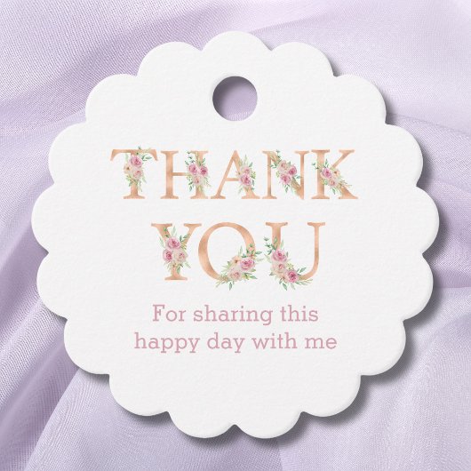 Rosa Blütendusche Rose Kinderdusche Danke Geschenkanhänger