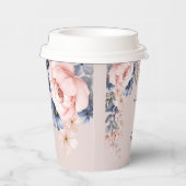 Rosa Blütendusche Rustikal Moderne Babydusche Pappbecher (Rechts)