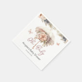Rosa Blütendusche Vintager Schirm Serviette (Ecke)