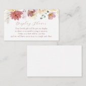 Rosa Blütenduschkarte Begleitkarte (Vorne/Hinten)