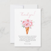 Rosa Blüteneis Brautparty Dankeskarte (Vorderseite)