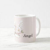 Rosa Blütenengel Kaffeetasse (VorderseiteRechts)