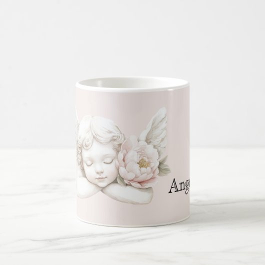 Rosa Blütenengel Kaffeetasse (Mittel)